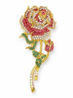 Crystal flower brooch
